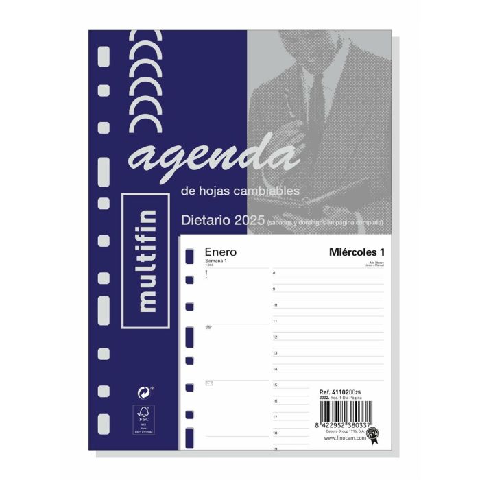 Recambio para Agenda Finocam MULTIFIN 3002 2025 15,5 x 21,5 cm 3