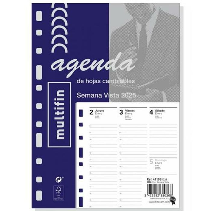 Finocam Recambio Agenda Anual Multifin 3002-155x215 mm Svv 2025