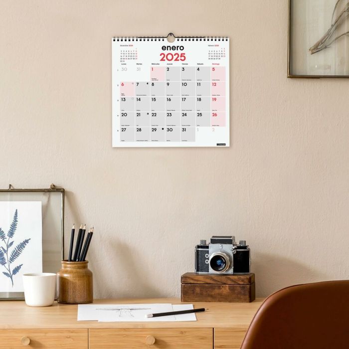 Calendario de pared Finocam Papel 2025 26,5 x 24,5 cm 3