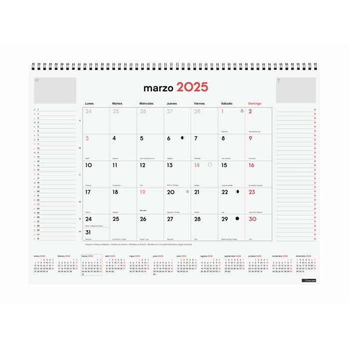 Calendario de Sobremesa Finocam Papel 42 x 31 cm 2025 2