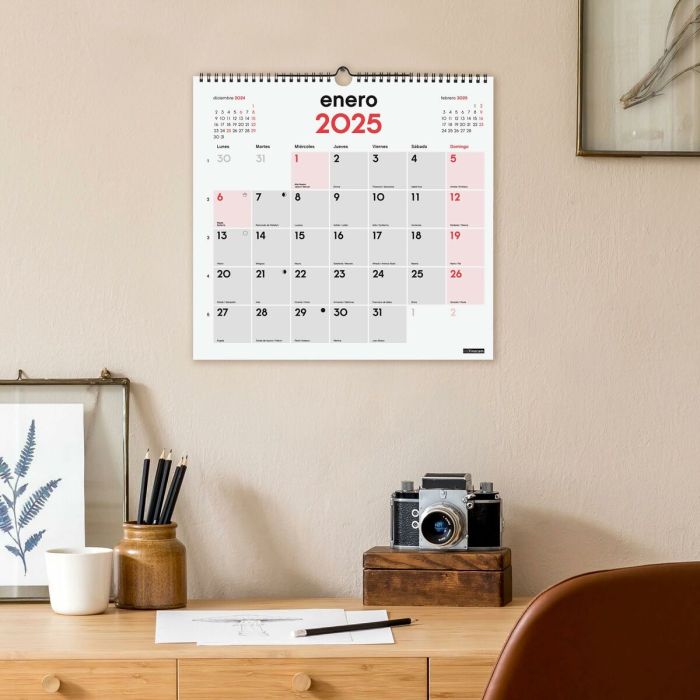 Calendario de pared Finocam Papel 2025 34 x 32 cm 3