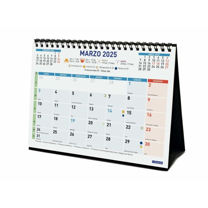 Calendario de Sobremesa Finocam Multicolor Papel 21 x 15 cm 2025 2