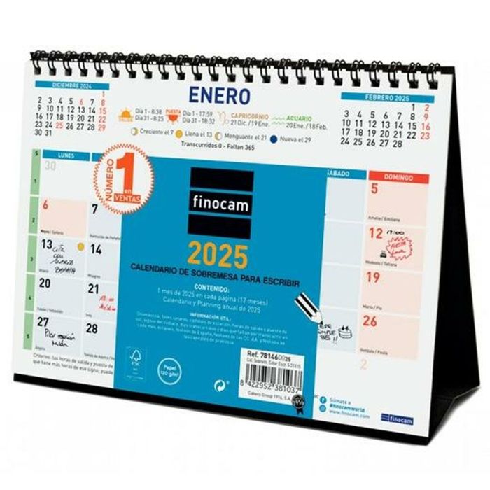 Finocam Calendario De Sobremesa Para Escribir S-210x150 mm Color 2025