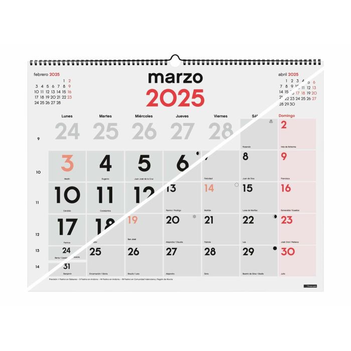 Calendario de pared Finocam Papel 2025 54 x 42 cm 3