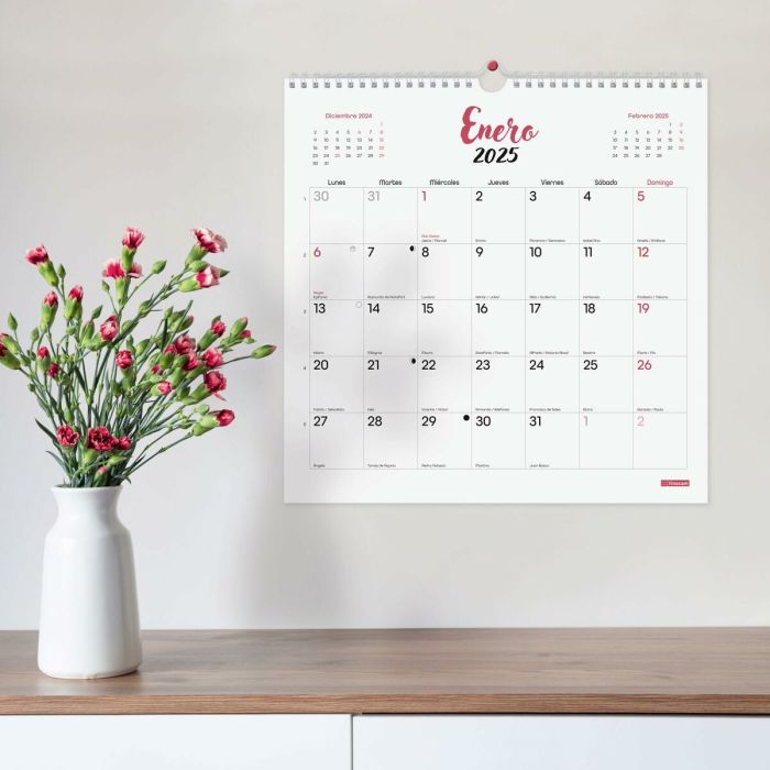 Calendario de pared Finocam CHIC Blanco Papel 2025 30 x 30 cm 3