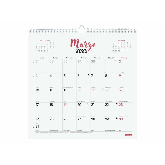 Calendario de pared Finocam CHIC Blanco Papel 2025 30 x 30 cm 2