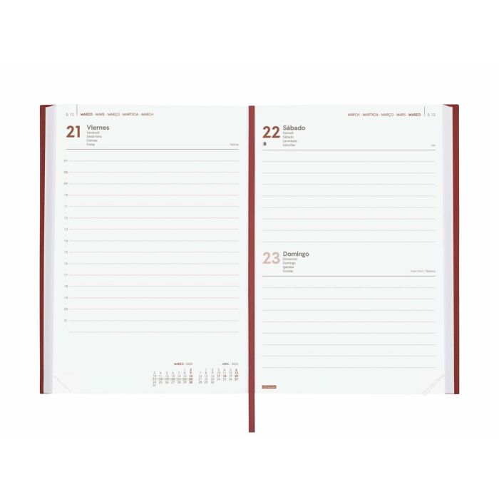 Agenda Finocam DYNAMIC MILANO Y10 Burdeos A5 14 x 20,4 cm 2025 3