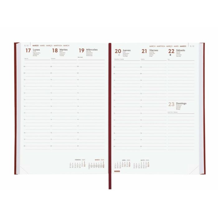 Agenda Finocam DYNAMIC MILANO Y11 Burdeos 16,5 x 24 cm 2025 3