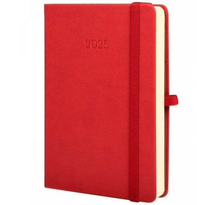 Finocam Agenda Anual Minimal Textura M4-118x168 mm 1Dp Rojo 2025