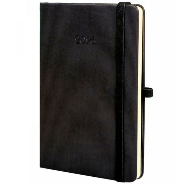 Finocam Agenda Anual Minimal Textura M4-118x168 mm Svh Negro 2025