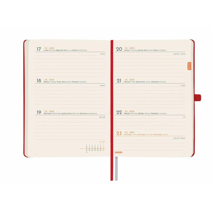 Agenda Finocam Rojo 11,8 x 16,8 cm 2025 Textura 4