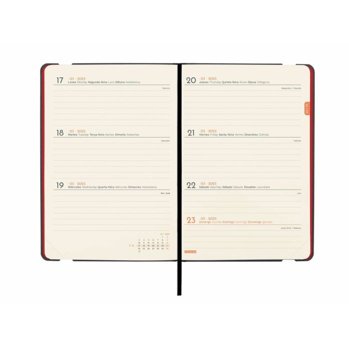 Agenda Finocam FLEXI Rojo 11,8 x 16,8 cm 2025 Lisa 4