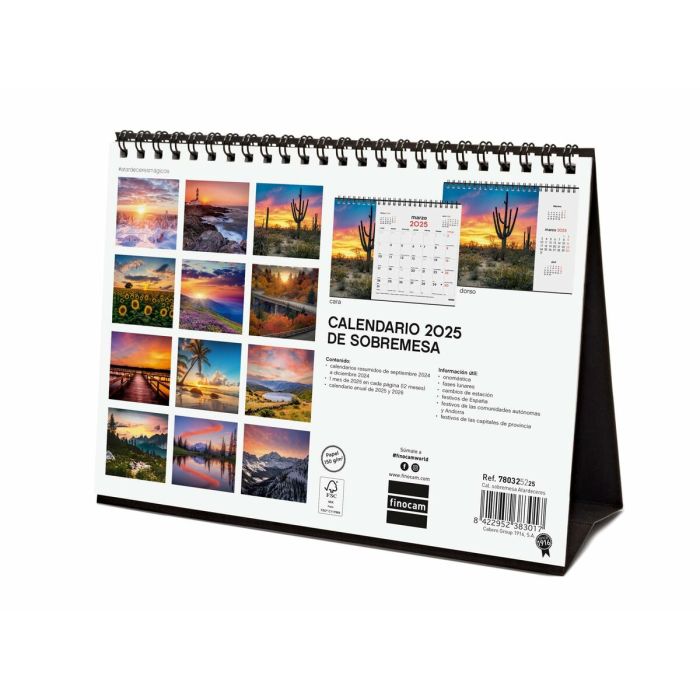 Calendario de Sobremesa Finocam ATARDECERES MÁGICOS Multicolor Papel 21 x 15 cm 2025 2