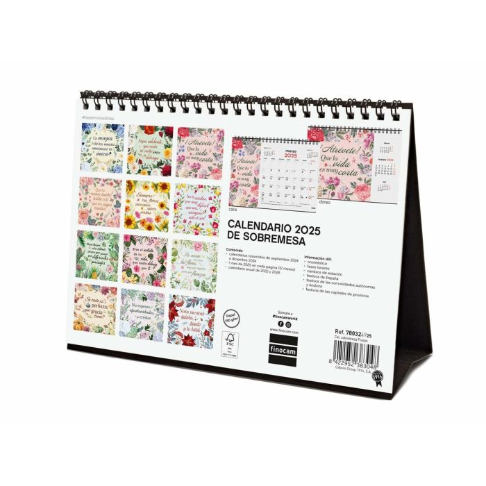 Calendario de Sobremesa Finocam FRASES MOTIVADORAS Multicolor Papel 21 x 15 cm 2025 2