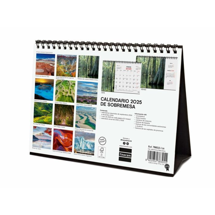 Calendario de Sobremesa Finocam NATURALEZA IMPACTANTE Multicolor Papel 21 x 15 cm 2025 2