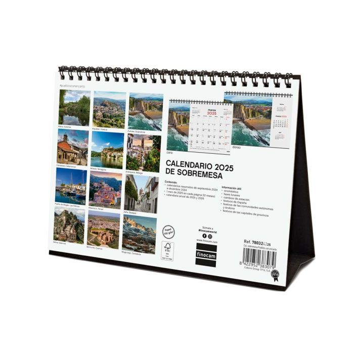 Calendario de Sobremesa Finocam PUEBLOS CON ENCANTO Multicolor Papel 21 x 15 cm 2025 2