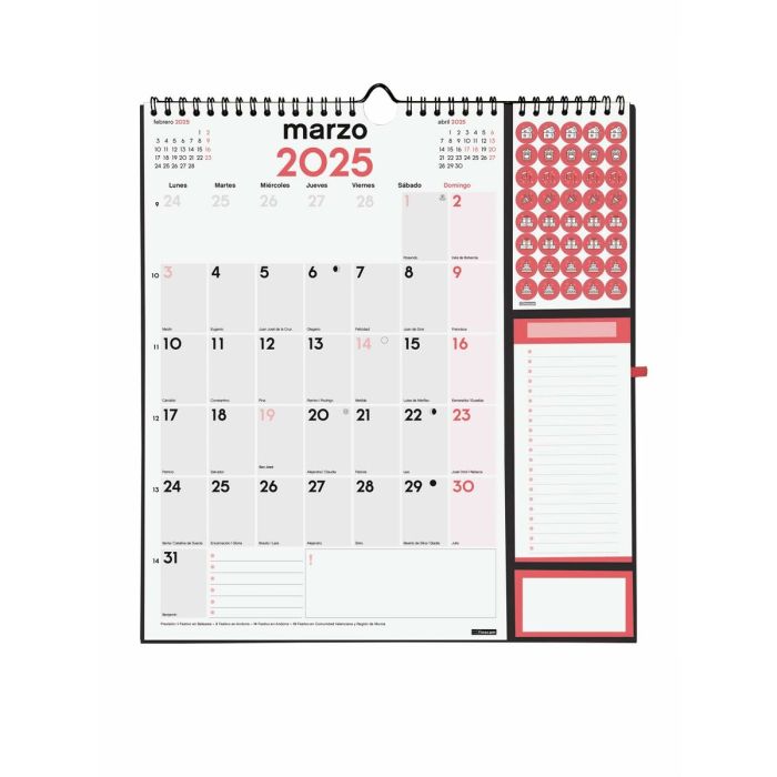 Calendario de pared Finocam Papel 2025 21,5 x 32,5 cm 6