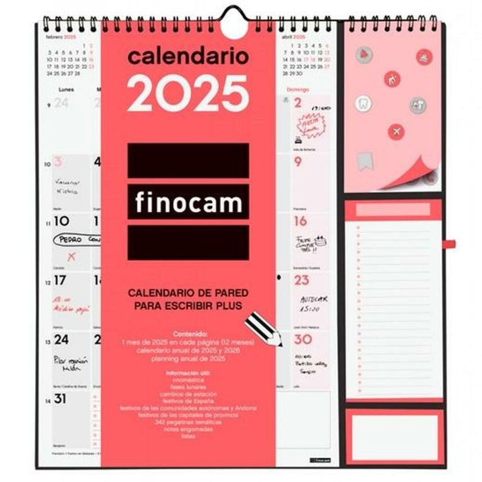 Finocam Calendario De Pared Plus-215x325 mm Neutro 2025