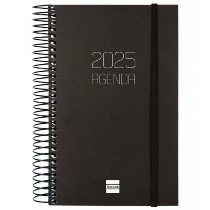 Finocam Agenda Anual Opaque Espiral E5-117x181 mm 1Dp Negro 2025