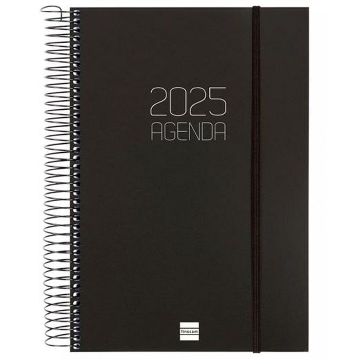 Finocam Agenda Anual Opaque Espiral E11-165x242 mm 1Dp Negro 2025