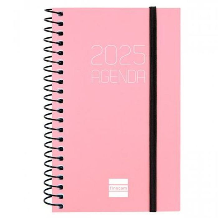 Finocam Agenda Anual Opaque Espiral E3-79x127 mm Svh Rosa 2025