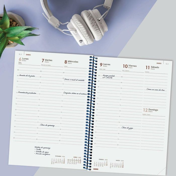 Agenda Finocam YEAR E-11 Azul 16,5 x 24,2 cm 2025 4