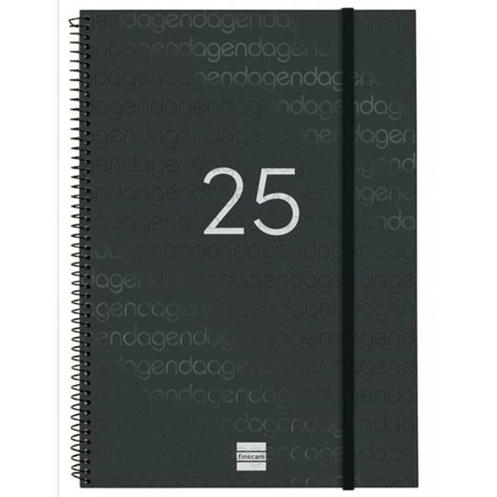 Finocam Agenda Anual Year Espiral E40-210x297 mm Svv Negro 2025