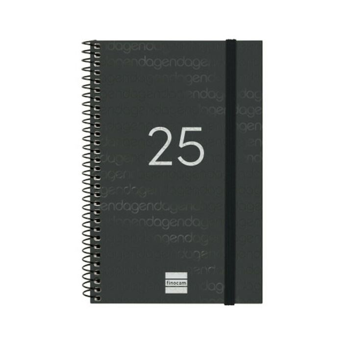 Finocam Agenda Anual Year Espiral E5-117x181 mm Svh Negro 2025