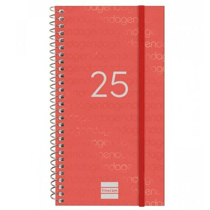 Finocam Agenda Anual Year Espiral E9-94x171 mm Svh Rojo 2025