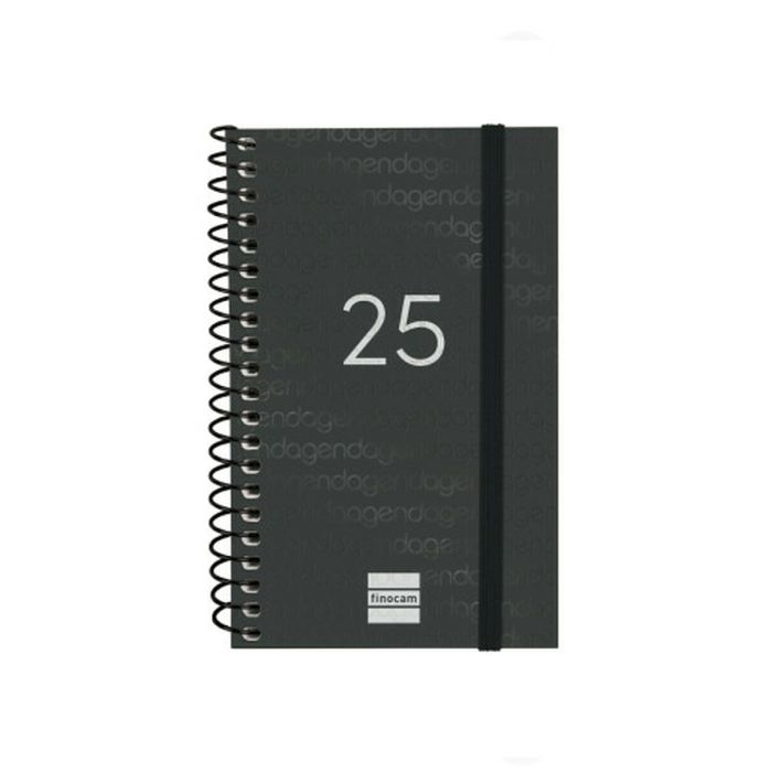 Finocam Agenda Anual Year Espiral E3-79x127 mm Svh Negro 2025