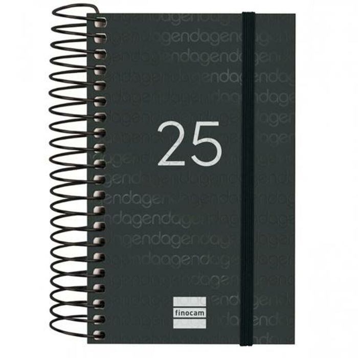 Finocam Agenda Anual Year Espiral E3-79x127 mm 1Dp Negro 2025