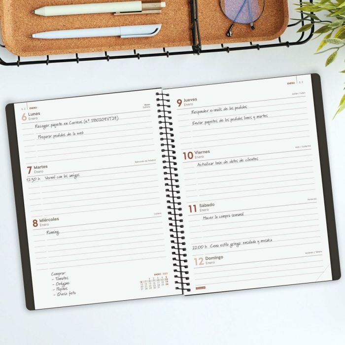 Agenda Finocam MY E10 Negro A5 15,5 x 21,2 cm 2025 5