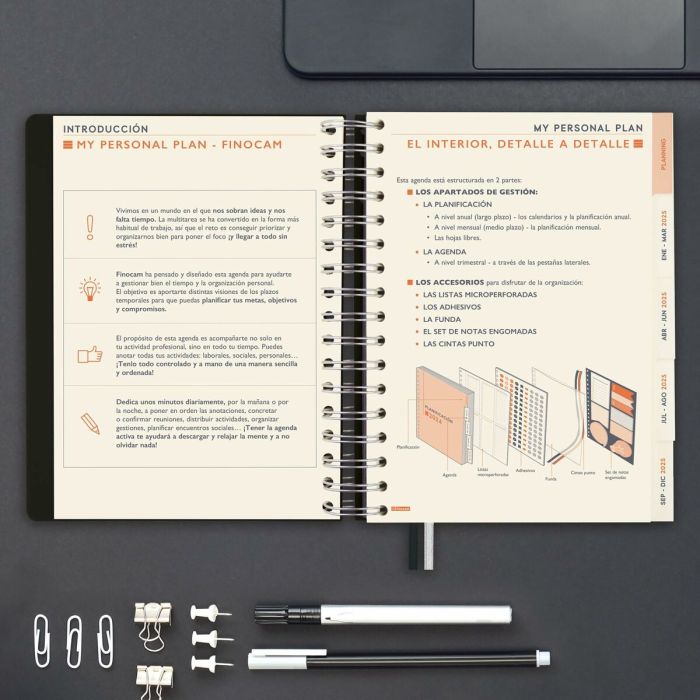 Agenda Finocam TEMPUS Negro Cuarto 15,5 x 21,7 cm 2025 7