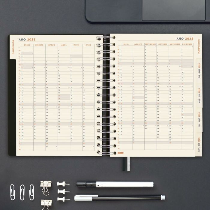 Agenda Finocam TEMPUS Negro Cuarto 15,5 x 21,7 cm 2025 6