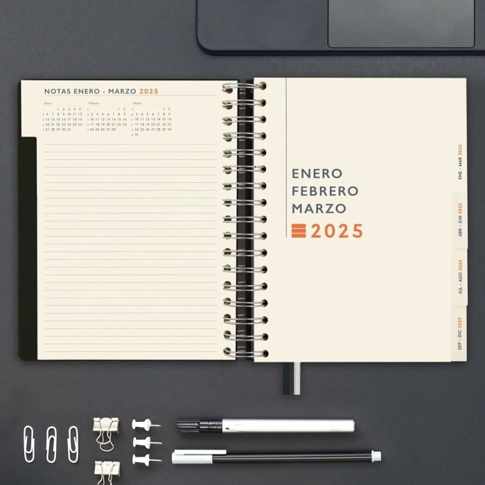 Agenda Finocam TEMPUS Negro Cuarto 15,5 x 21,7 cm 2025 4