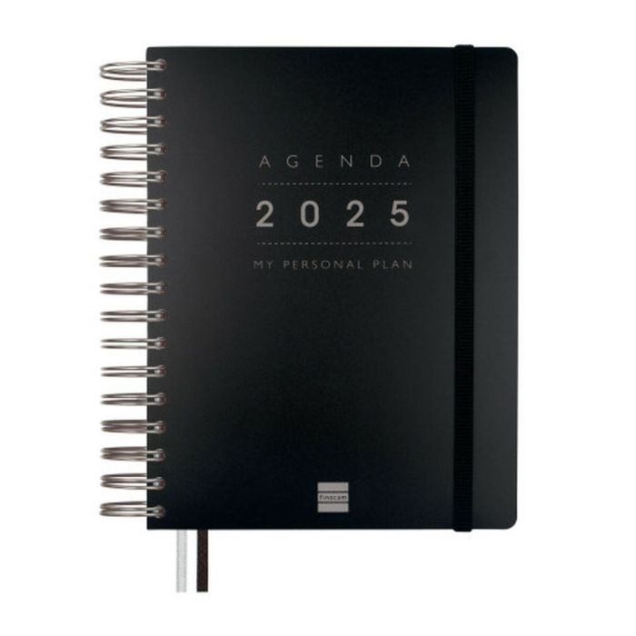 Finocam Agenda Anual Tempus Espiral 4º-155x217 mm 1Dp Negro 2025