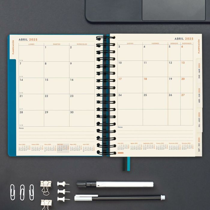 Agenda Finocam TEMPUS Azul Cuarto 15,5 x 21,7 cm 2025 6