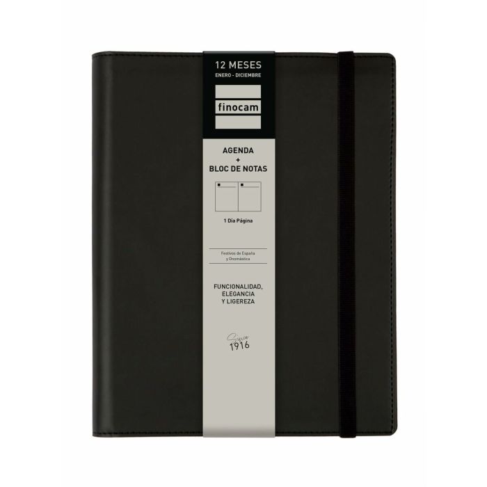 Agenda Finocam DUOBAND E10 Negro A5 15,5 x 21,2 cm 2025 Bloc de Notas 3