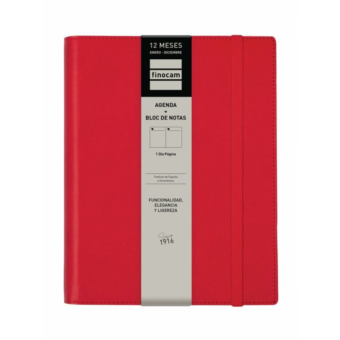 Agenda Finocam DUOBAND E10 Rojo A5 15,5 x 21,2 cm 2025 Bloc de Notas 3