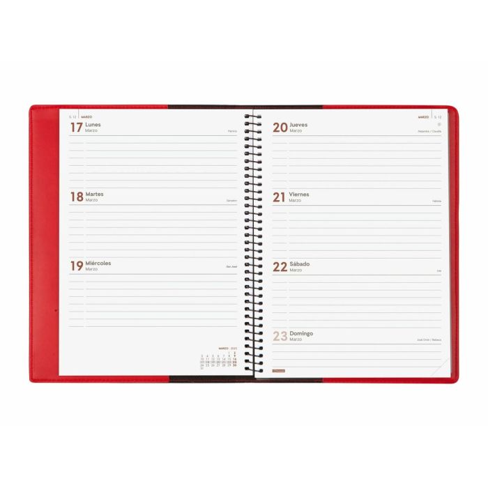 Agenda Finocam DUOBAND E10 Rojo A5 15,5 x 21,2 cm 2025 Bloc de Notas 4