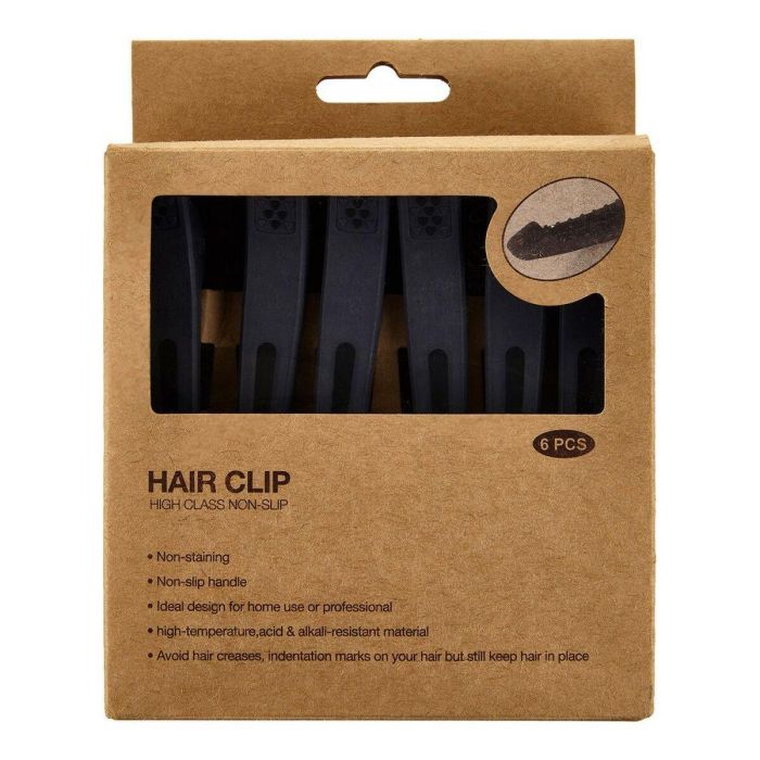 Pinzas para el Cabello Eurostil Caja 6 Gris Antideslizante (6 uds) 1