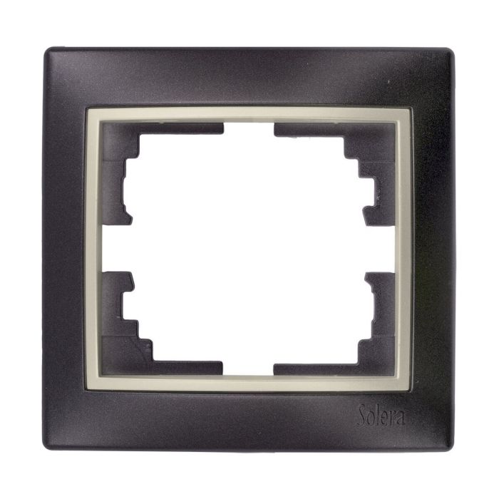 Marco para 1 elemento marco negro y aro perla 83x81x10mm. serie europa solera erp71nu