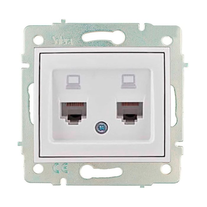 Toma doble de datos rj4 cat6 serie europa solera erp88/2