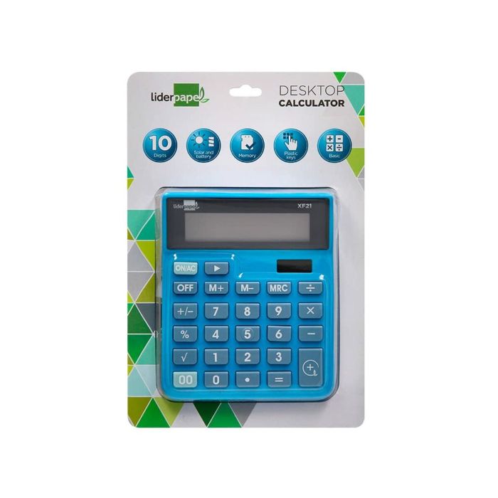 Calculadora Liderpapel XF21 Azul Plástico 3