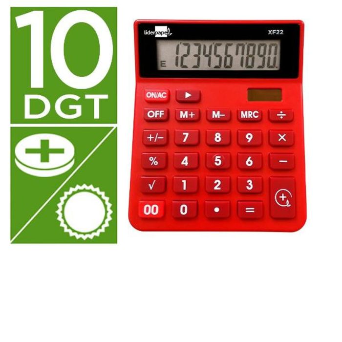 Calculadora Liderpapel XF22 Rojo Plástico 4