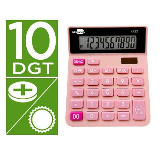 Calculadora Liderpapel XF23 Rosa Plástico 4