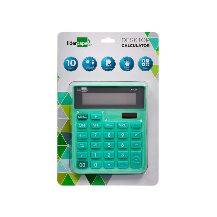 Calculadora Liderpapel XF24 Verde Plástico 3