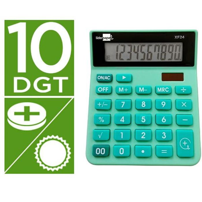 Calculadora Liderpapel XF24 Verde Plástico 4