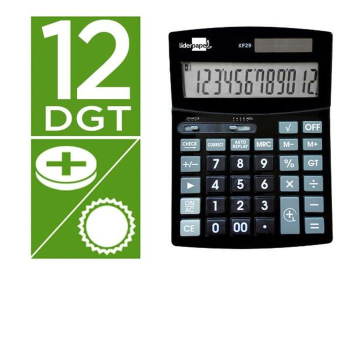 Calculadora Liderpapel XF29 Negro Plástico 4