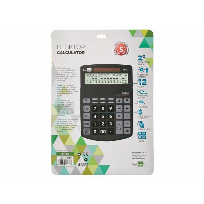 Calculadora Liderpapel XF40 Negro 2